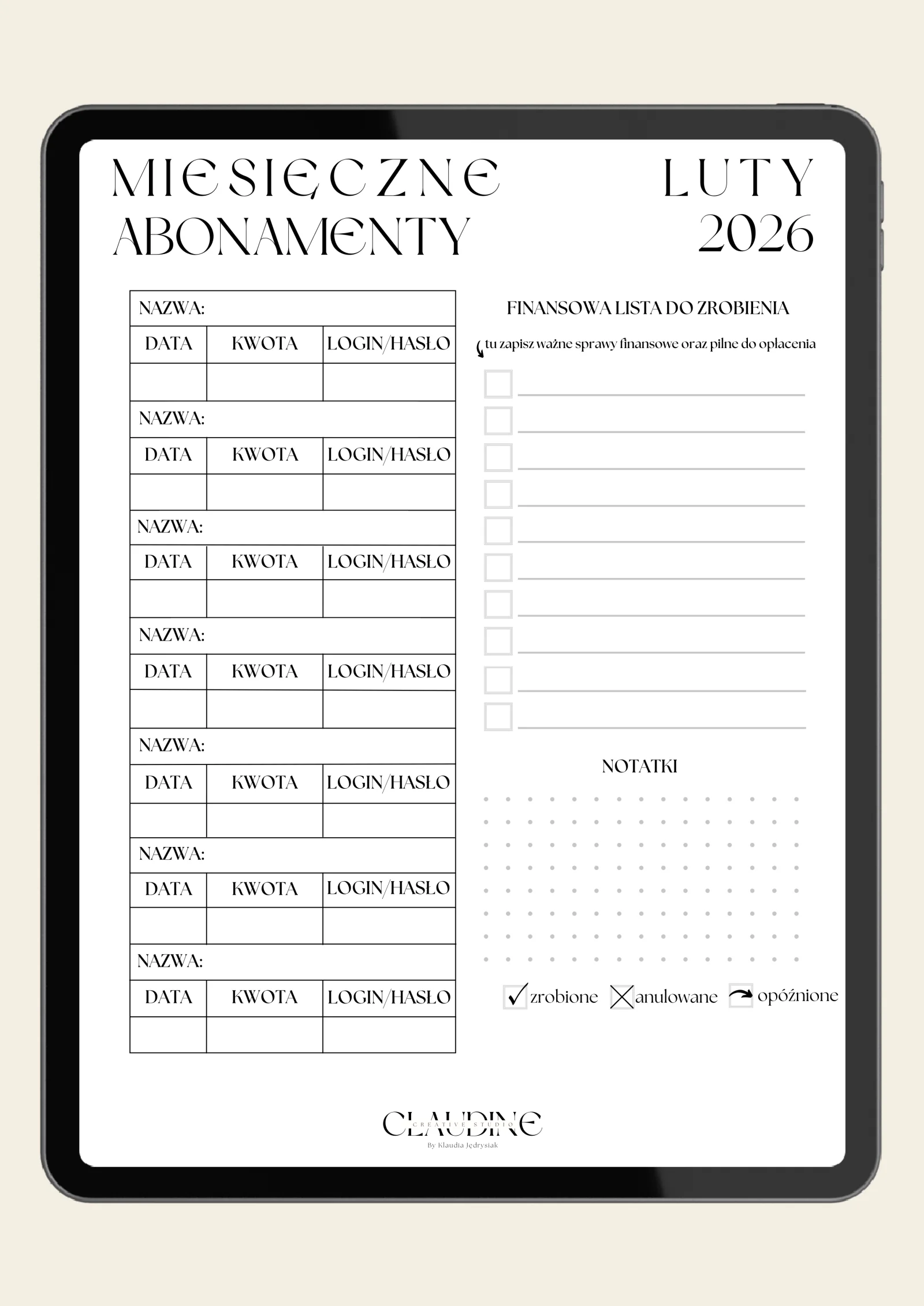 Miesięczne abonamenty