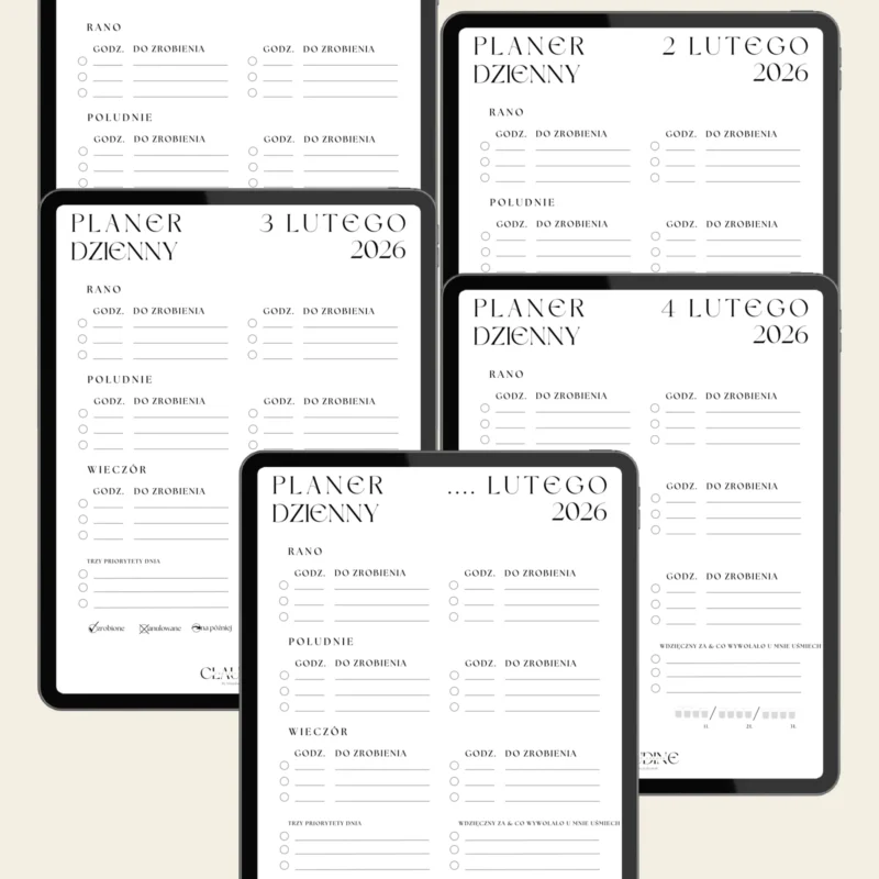 Planer dzienny - podział na pory dnia